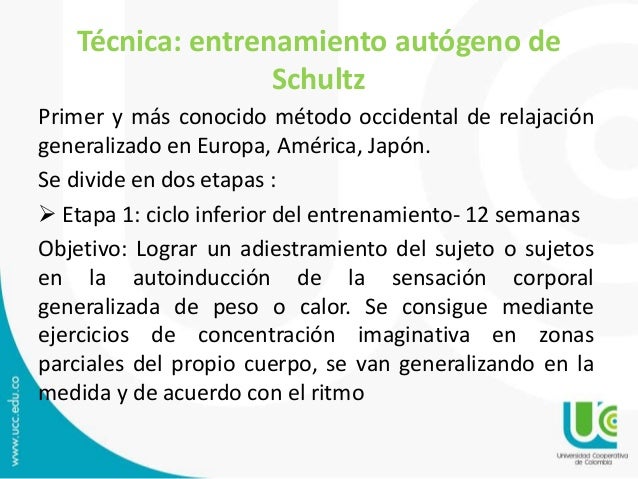 tecnica de relajacion schultz